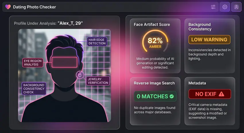 Photo de profil de rencontre examinée pour repérer des indices visuels